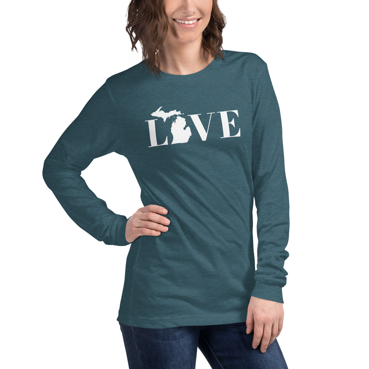 Michigan 'Love' T-Shirt (Didone Font) | Unisex Long Sleeve