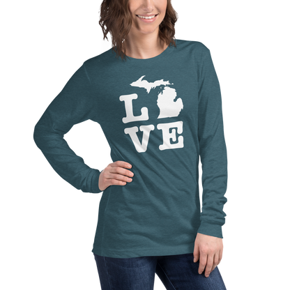 Michigan 'Love' T-Shirt (Typewriter Font) | Unisex Long Sleeve