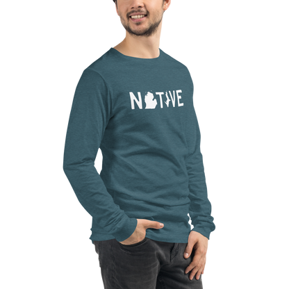 Michigan 'Native' T-Shirt (Licence Plate Font) | Unisex Long Sleeve