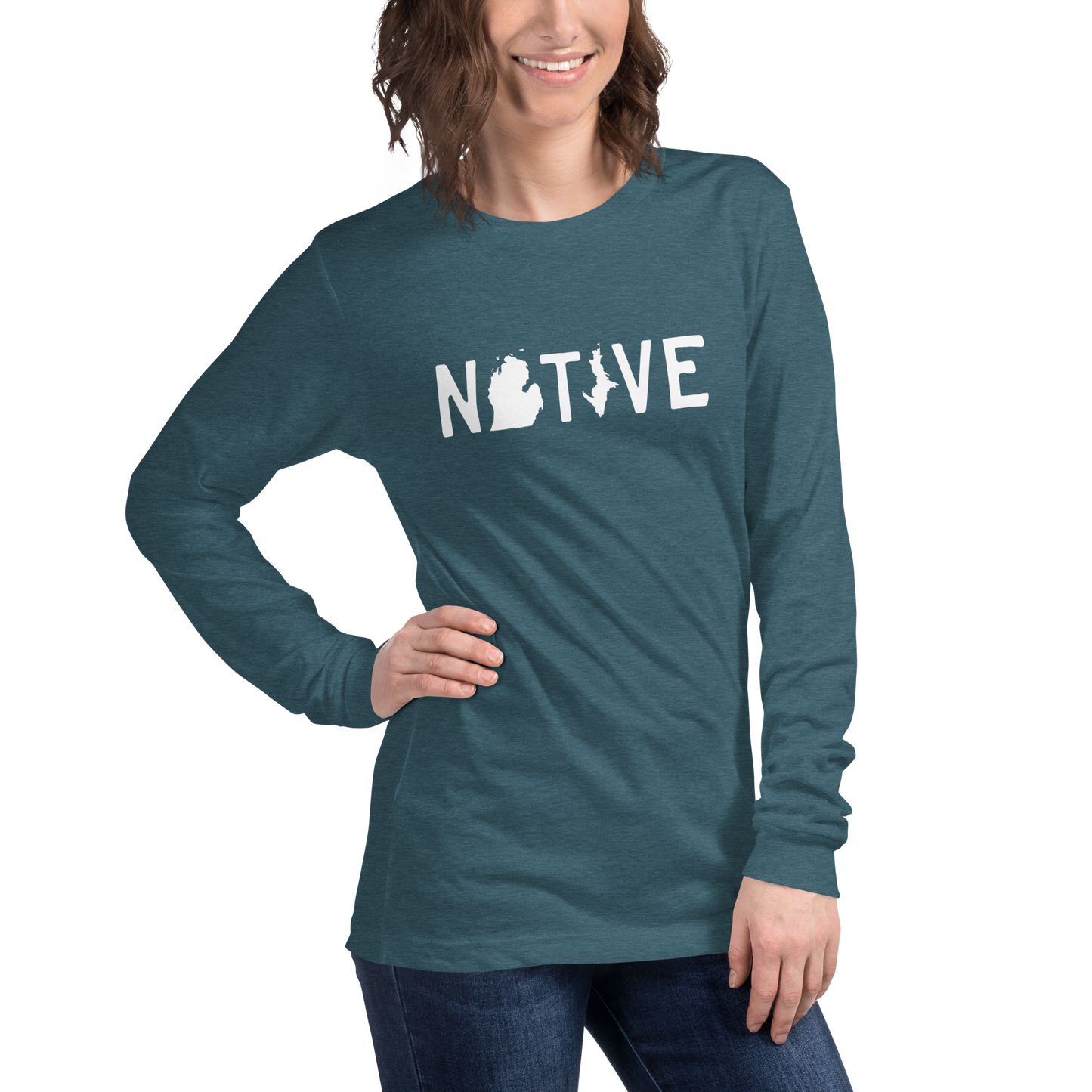 Michigan 'Native' T-Shirt (Licence Plate Font) | Unisex Long Sleeve