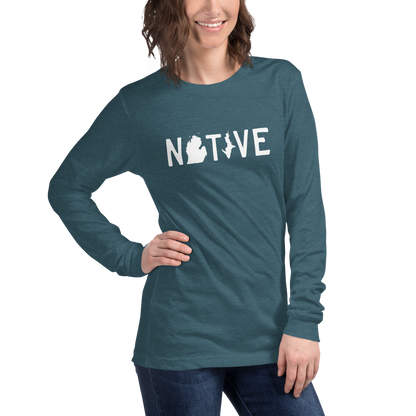 Michigan 'Native' T-Shirt (Licence Plate Font) | Unisex Long Sleeve