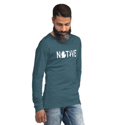 Michigan 'Native' T-Shirt (Licence Plate Font) | Unisex Long Sleeve