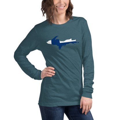 Michigan Upper Peninsula T-Shirt (w/ UP Finland Flag Outline) | Unisex Long Sleeve