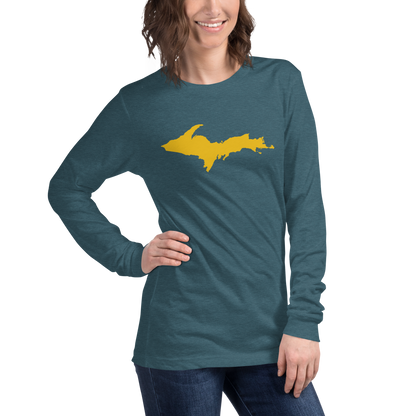 Michigan Upper Peninsula T-Shirt (w/ Gold UP Outline) | Unisex Long Sleeve