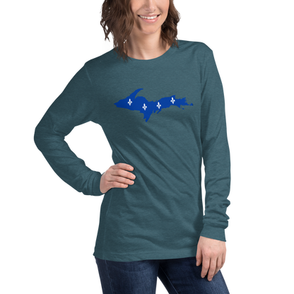 Michigan Upper Peninsula T-Shirt (w/ UP Quebec Flag Outline) | Unisex Long Sleeve