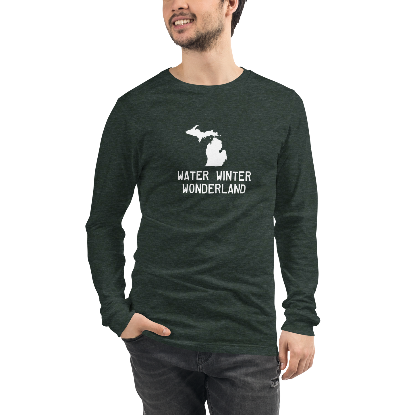 Michigan 'Water Winter Wonderland' Long Sleeve T-Shirt | Unisex