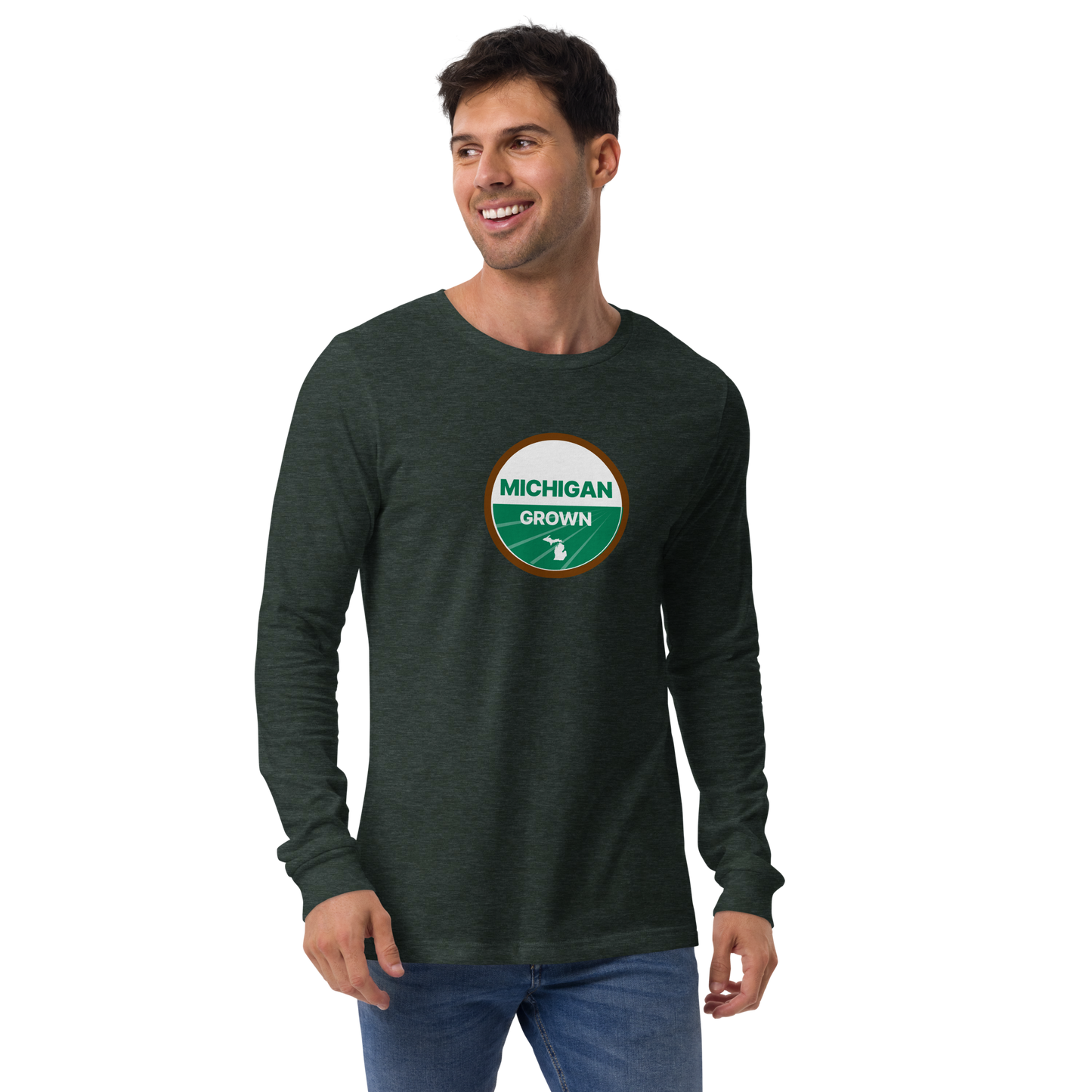 'Michigan Grown' Long Sleeve T-Shirt (Organic Certification Parody)