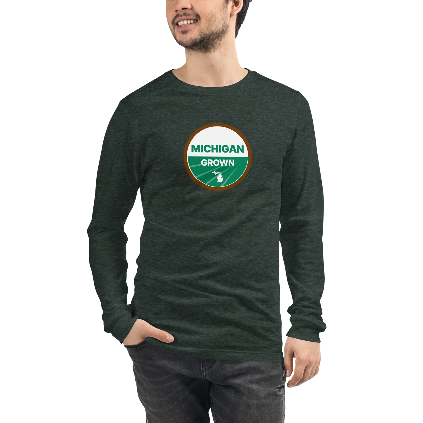 'Michigan Grown' Long Sleeve T-Shirt (Organic Certification Parody)