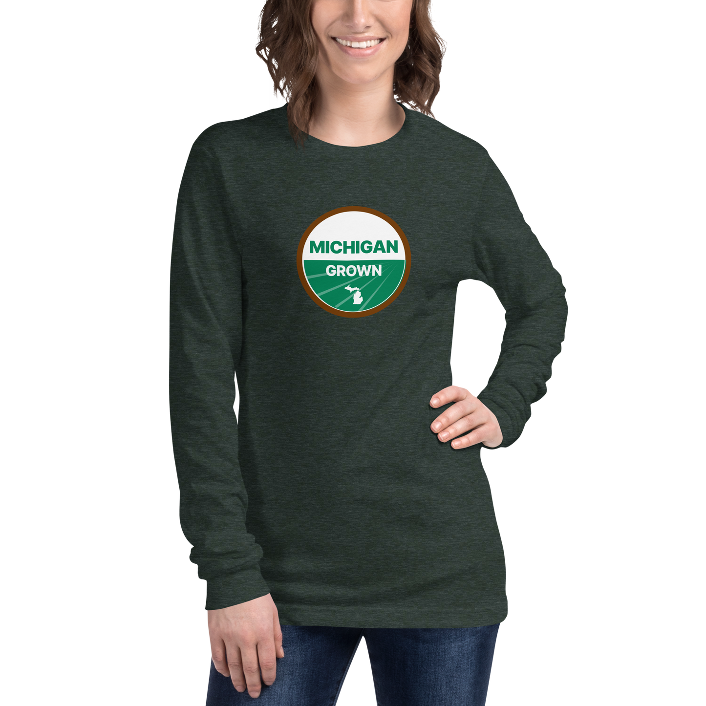 'Michigan Grown' Long Sleeve T-Shirt (Organic Certification Parody)