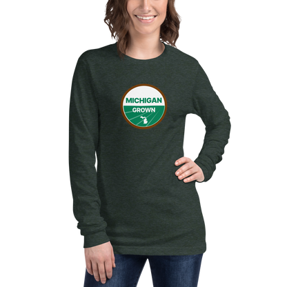 'Michigan Grown' Long Sleeve T-Shirt (Organic Certification Parody)