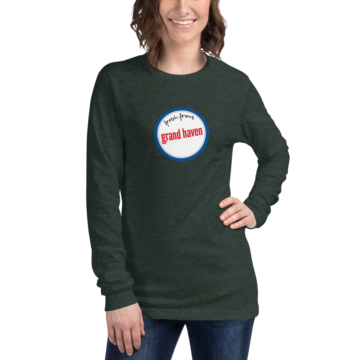 'Fresh From Grand Haven' Long Sleeve T-Shirt (Hypermarket Parody) | Unisex