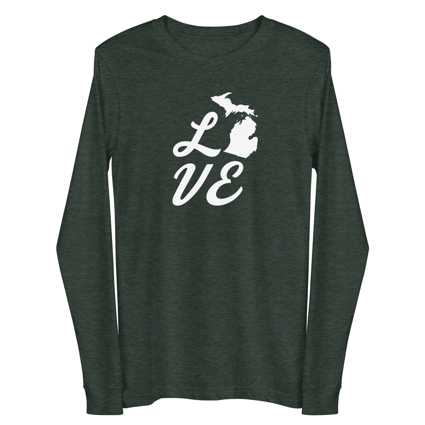 Michigan 'Love' T-Shirt (Retro Script Font) | Unisex Long Sleeve