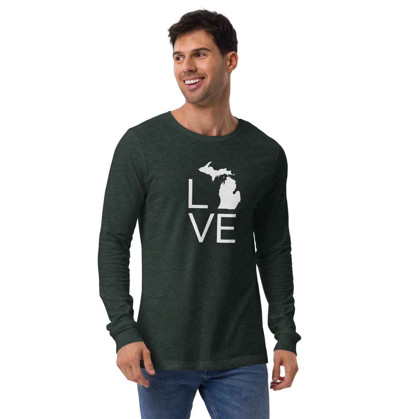 Michigan 'Love' T-Shirt (Thin Sans Font) | Unisex Long Sleeve