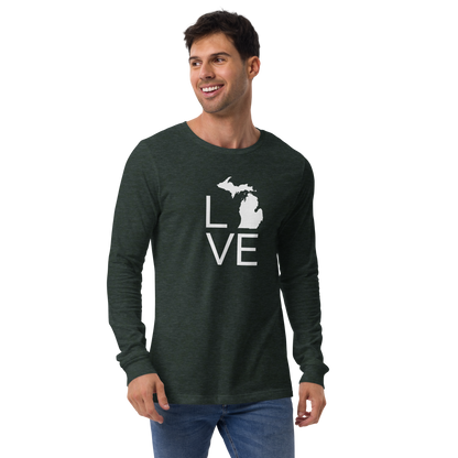 Michigan 'Love' T-Shirt (Thin Sans Font) | Unisex Long Sleeve