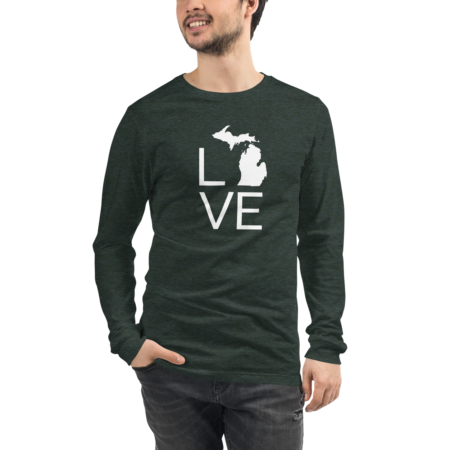 Michigan 'Love' T-Shirt (Thin Sans Font) | Unisex Long Sleeve