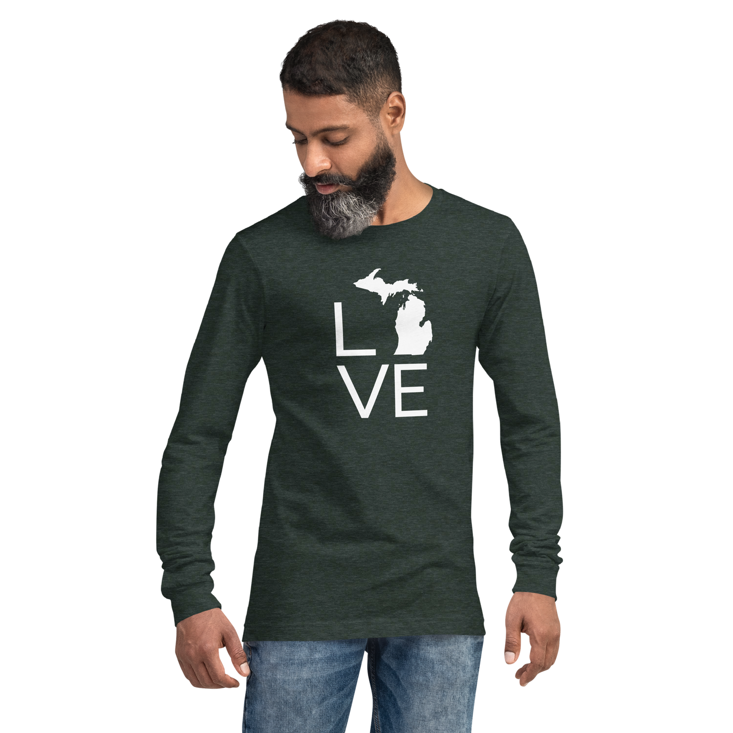 Michigan 'Love' T-Shirt (Thin Sans Font) | Unisex Long Sleeve