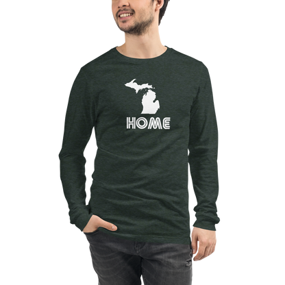 Michigan 'Home' T-Shirt (1970s Audiophile Font) | Unisex Long Sleeve