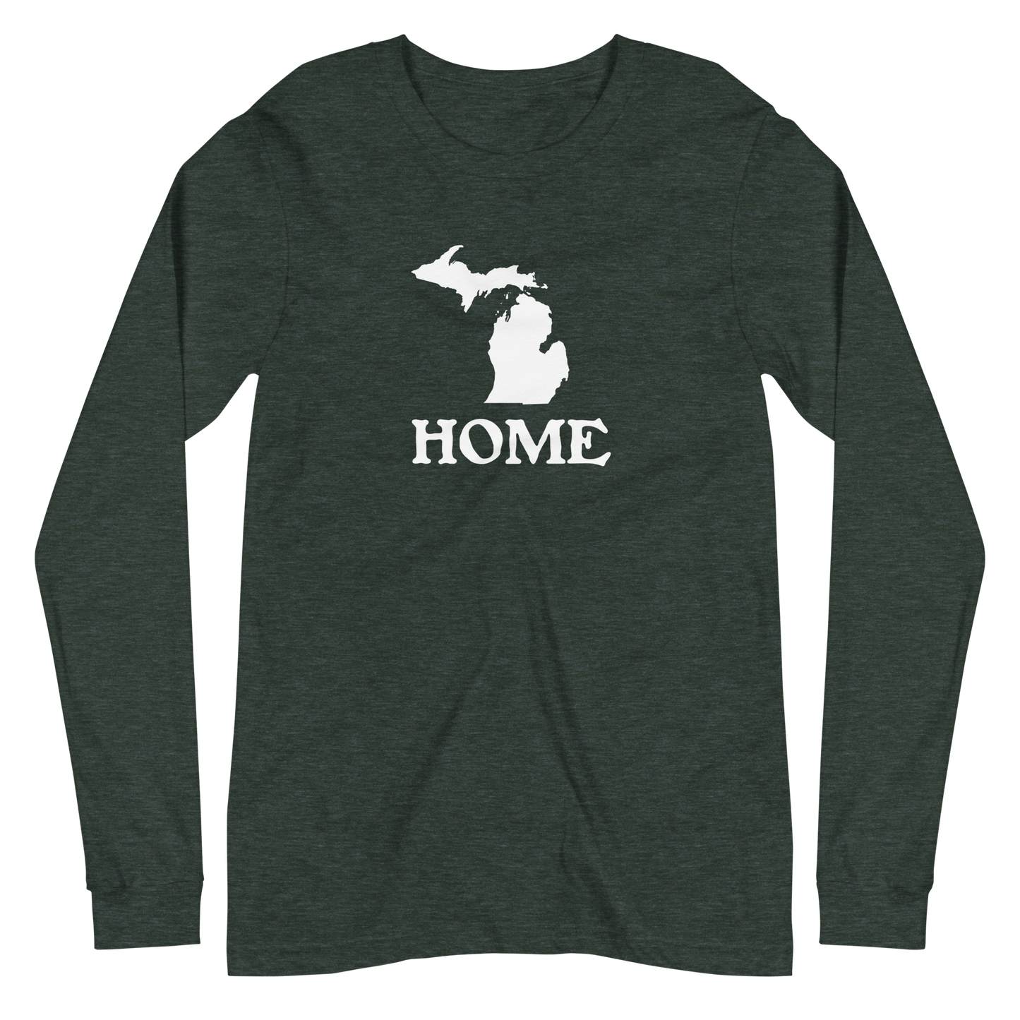 Michigan 'Home' T-Shirt (Woodcut Font) | Unisex Long Sleeve