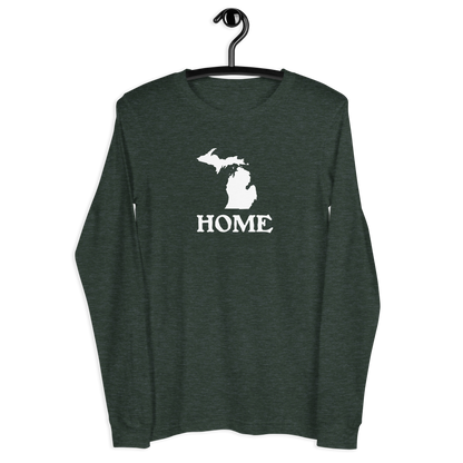 Michigan 'Home' T-Shirt (Woodcut Font) | Unisex Long Sleeve