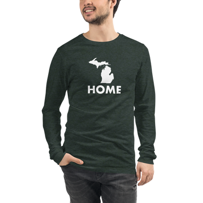 Michigan 'Home' T-Shirt (Geometric Sans Font) | Unisex Long Sleeve