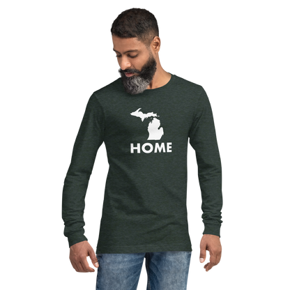 Michigan 'Home' T-Shirt (Geometric Sans Font) | Unisex Long Sleeve