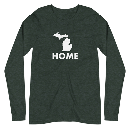 Michigan 'Home' T-Shirt (Geometric Sans Font) | Unisex Long Sleeve