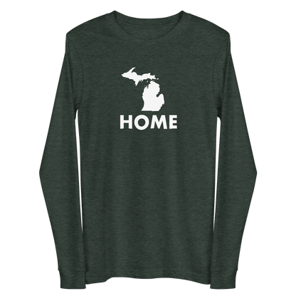 Michigan 'Home' T-Shirt (Geometric Sans Font) | Unisex Long Sleeve