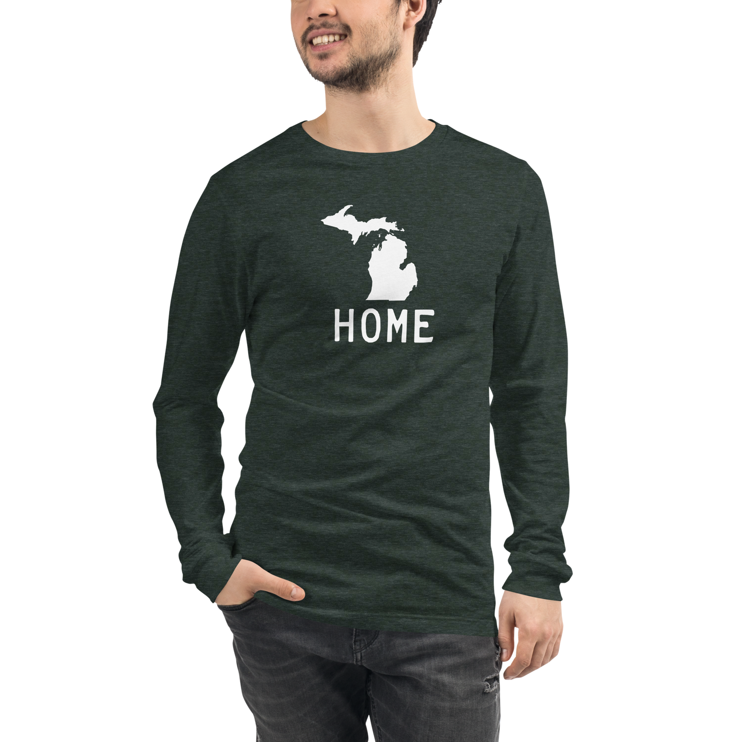 Michigan 'Home' T-Shirt (Licence Plate Font) | Unisex Long Sleeve