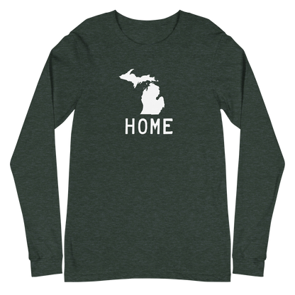 Michigan 'Home' T-Shirt (Licence Plate Font) | Unisex Long Sleeve