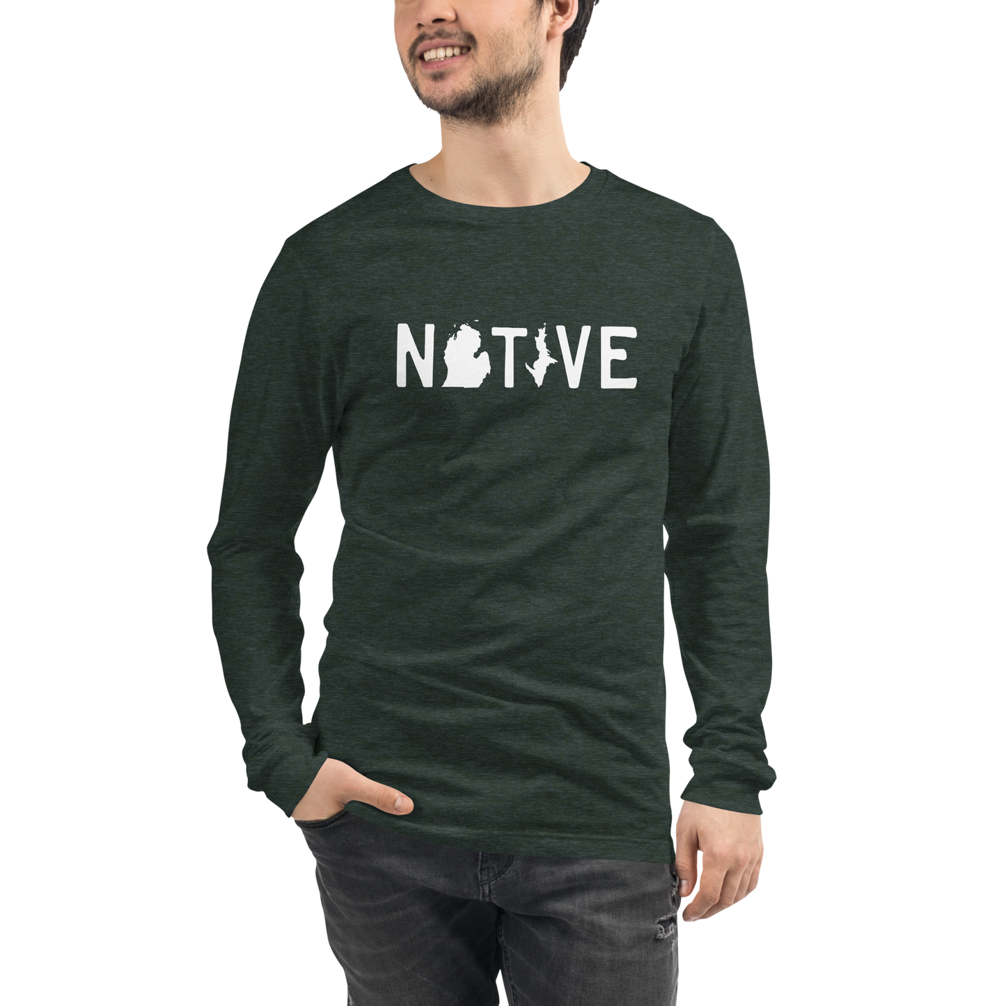 Michigan 'Native' T-Shirt (Licence Plate Font) | Unisex Long Sleeve