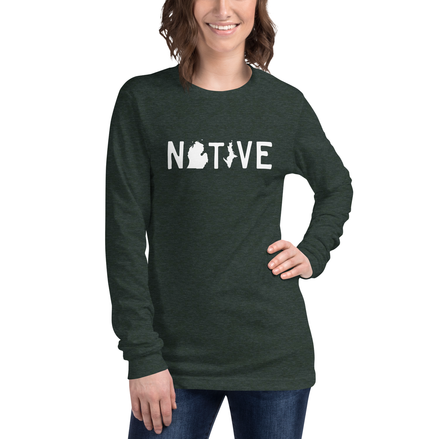 Michigan 'Native' T-Shirt (Licence Plate Font) | Unisex Long Sleeve