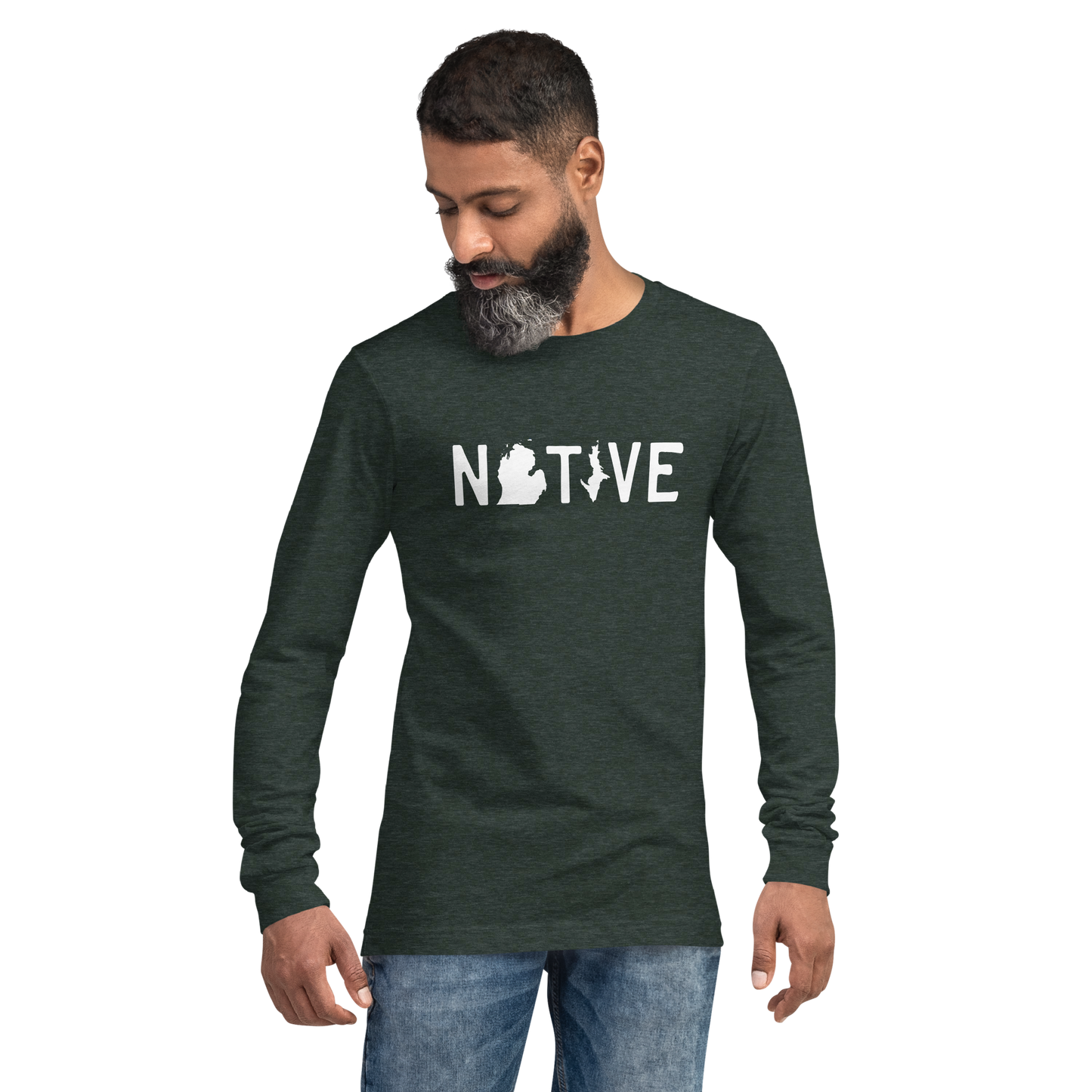 Michigan 'Native' T-Shirt (Licence Plate Font) | Unisex Long Sleeve