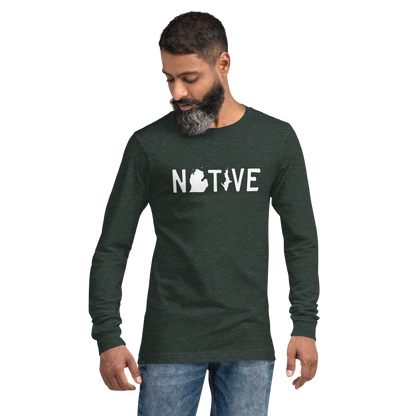 Michigan 'Native' T-Shirt (Licence Plate Font) | Unisex Long Sleeve