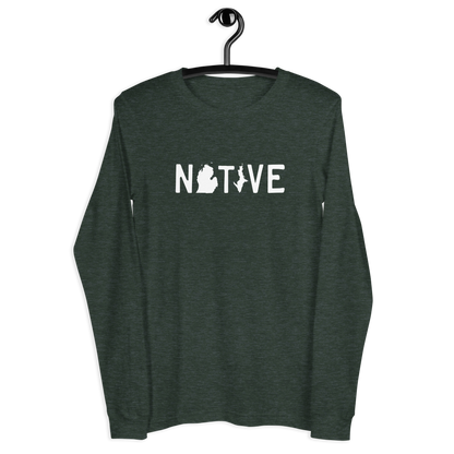 Michigan 'Native' T-Shirt (Licence Plate Font) | Unisex Long Sleeve