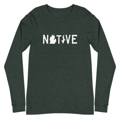 Michigan 'Native' T-Shirt (Licence Plate Font) | Unisex Long Sleeve