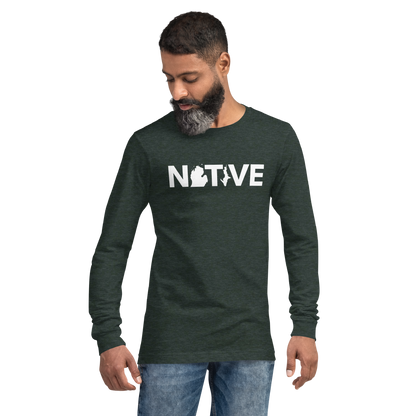 Michigan 'Native' T-Shirt (Geometric Sans Font) | Unisex Long Sleeve