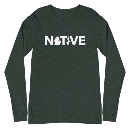 Michigan 'Native' T-Shirt (Geometric Sans Font) | Unisex Long Sleeve