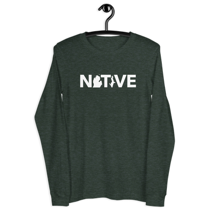 Michigan 'Native' T-Shirt (Geometric Sans Font) | Unisex Long Sleeve