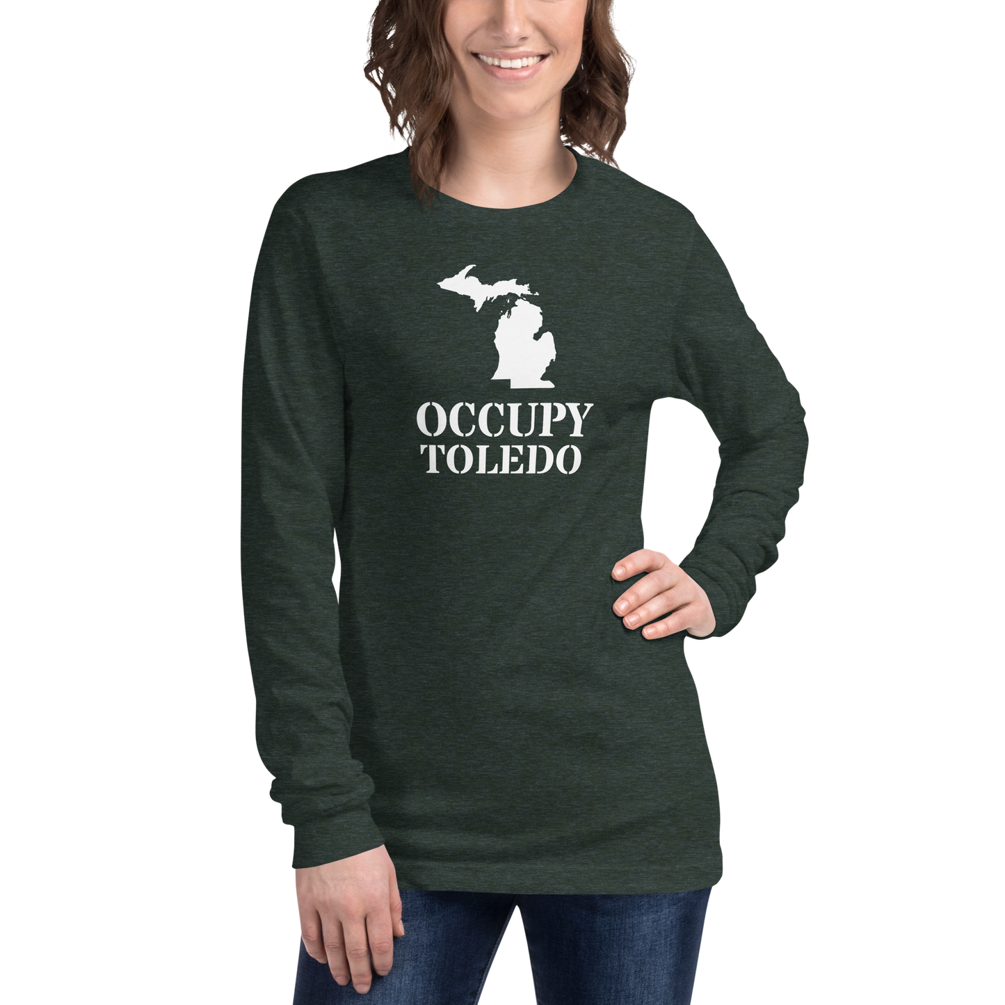 'Occupy Toledo' T-Shirt (w/ Corrected Michigan Outline) | Unisex Long Sleeve