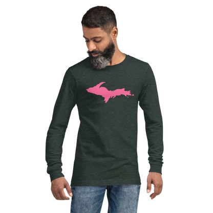 Michigan Upper Peninsula T-Shirt (w/ Pink UP Outline) | Unisex Long Sleeve