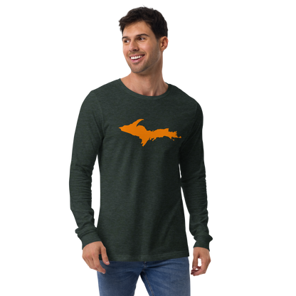 Michigan Upper Peninsula T-Shirt (w/ Orange UP Outline) | Unisex Long Sleeve