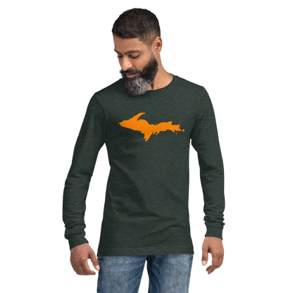 Michigan Upper Peninsula T-Shirt (w/ Orange UP Outline) | Unisex Long Sleeve