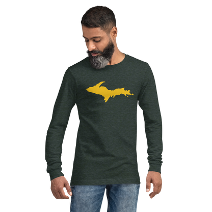 Michigan Upper Peninsula T-Shirt (w/ Gold UP Outline) | Unisex Long Sleeve