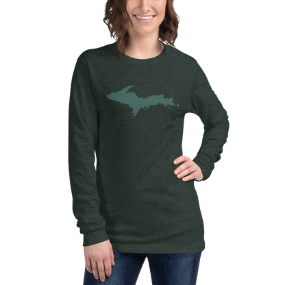 Michigan Upper Peninsula T-Shirt (w/ Green UP Outline) | Unisex Long Sleeve