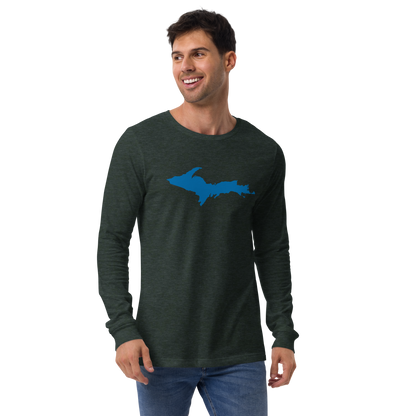 Michigan Upper Peninsula T-Shirt (w/ Azure UP Outline) | Unisex Long Sleeve