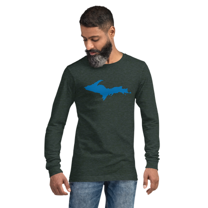 Michigan Upper Peninsula T-Shirt (w/ Azure UP Outline) | Unisex Long Sleeve