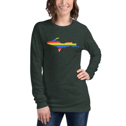 Michigan Upper Peninsula T-Shirt (w/ UP Pride Flag Outline) | Unisex Long Sleeve