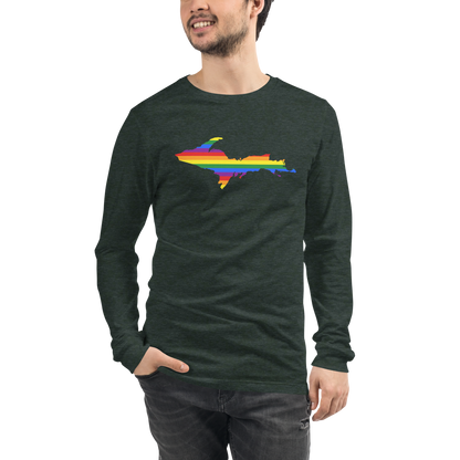 Michigan Upper Peninsula T-Shirt (w/ UP Pride Flag Outline) | Unisex Long Sleeve