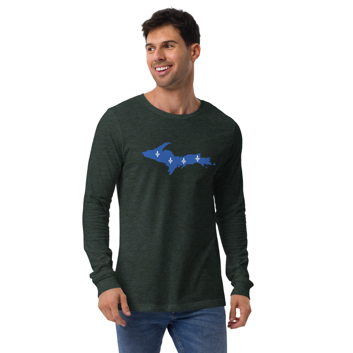 Michigan Upper Peninsula T-Shirt (w/ UP Quebec Flag Outline) | Unisex Long Sleeve