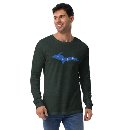 Michigan Upper Peninsula T-Shirt (w/ UP Quebec Flag Outline) | Unisex Long Sleeve